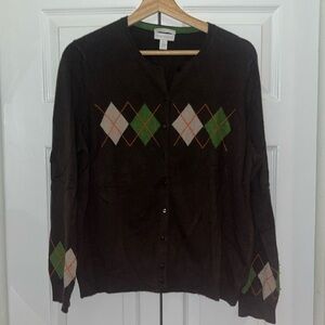 Chocolate brown Charter Club 2-ply cashmere sweater